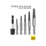 Sepetopia Bits Uzatmalı Ters Kılavuz 6 Lı Set Saf Çelik Kırık Civata Vida Sökücü