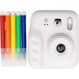 Sepetopia Eğlenceli Baskılı Çocuk Fotoğraf Makinesi Video Çekim 4 Rulo Kağıt 5 Kalem Set - Renkli
