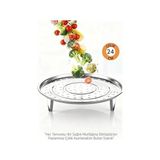 Sepetopia Inox Çelik Ayaklı Buharlı Pişirme Aparatı - 24 cm Çok Amaçlı Tencere Içi Haşlama Standı