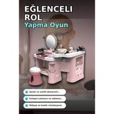 Sepetopia Katlanabilir 3 Parcali Guzellik Salonu Oyun Seti - Cocuklar Icin Makyaj Kuafor Manikur BX-313422 - Renkli