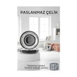 Sepetopia Paslanmaz Çelik Çay Tabağı Seti - Premium 304 Kalite 18 Parça Lüks Aynalı Parlaklık ve Moder