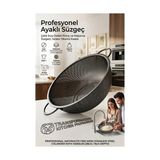 Sepetopia Profesyonel Ayaklı Süzgeç 28 cm - Paslanmaz Çelik Ince Delikli Pirinç ve Makarna Süzgeci, Sal