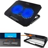 Sepetopia USB Girişli Laptop Soğutma Standı Çift Fan Mavi Işıklı Notebook Soğutucu