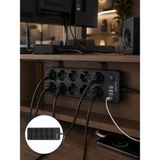 Sepetopia USB ve Type-C Çıkışlı 10'lu Akım Korumalı Çoklu Priz Güç Dağıtıcı - Çok Renkli