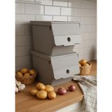 Sepetopia Vizon 2'li 13,5 Lt Modubox Kayar Kapaklı Saklama Kabı & Patates Soğan Kovası & Erzak Kutusu