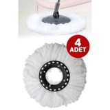 SepetPlus Paspas Yedeği Mikrofiber Mop Vilada Ucu 4 Adet