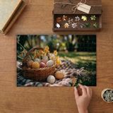 Sepette Paskalya Yumurtaları - Easter Tasarımı 240 Parça Ahşap Puzzle Ahşap Kutuda MP03252