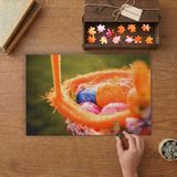 Sepette Renkli Paskalya Yumurtaları Tasarımı 240 Parça Ahşap Puzzle Ahşap Kutuda MP02032