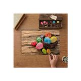Sepette Renkli Paskalya Yumurtaları Tasarımı 240 Parça Ahşap Puzzle Ahşap Kutuda MPY50322