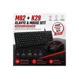 SepetteX M82 Kablolu Gaming Mouse + K29 Q Türkçe Klavye Seti USB Oyuncu Klavye Mouse Seti Ergonomik Tak Çalıştır
