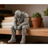 Sepetzone 3D Baskı Oturan Iron Man Figürü - Küçük Boy Iron Man Biblo - Marvel Koleksiyon Hediyelik - Gri