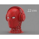 Sepetzone Deadpool Maske Tasarımlı Premium Kulaklık Standı - 22CM | 3D Tasarım Oyuncu Aksesuarı - Kırmızı