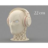 Sepetzone Deadpool Maske Tasarımlı Premium Kulaklık Standı - 22CM | 3D Tasarım Oyuncu Aksesuarı - Krem