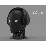 Sepetzone Deadpool Maske Tasarımlı Premium Kulaklık Standı - 22CM | 3D Tasarım Oyuncu Aksesuarı - Siyah