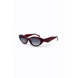 Sephira Bordo Şeffaf Çerçeve Füme Cam Vintage Retro Güneş Gözlüğü