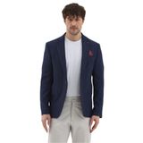 Sepica Erkek Açık Lacivert Poliviskon Kumaşlı Mono yaka Slim Fit Spor Blazer Ceket Açık Lacivert 48