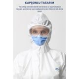 SEPKEN Tek Kullanımlık Koruyucu Tulum Kaliteli Kimyasal Katı Partikül Koruyucu
