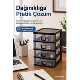 Septembris Drawernest 4 Kat Şeffaf Çekmeceli Masaüstü Organizer - 0 - Siyah
