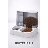 Septembris Flowpet – 2’si 1 Arada Otomatik Kedi ve Köpek Mama & Su Kabı - Beyaz