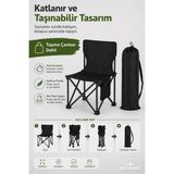 Septembris Tinycamp Katlanabilir Çocuk Kamp Sandalyesi Taşıma Çantalı Piknik ve Plaj Koltuğu - Siyah