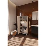 Septemius Menekşe 2 Kapaklı Çok Amaçlı Dolap Çamaşır Sepetli Banyo Dolabı Raflı Kirli Çamaşır Dolabı Düzenleyici