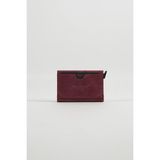 Septemmart Sace Unisex Hakiki Deri Mekanizmalı Kartlık - Crazy Bordo - KadınCüzdan