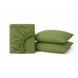 Septumium%100 Pamuklu Lastikli Çarşaf, Haki, 2 Yastık Kılıfı Dahil (180x200)