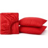 SEPTUMIUM%100 Pamuklu Lastikli Çarşaf, Kırmızı, 2 Yastık Kılıfı Dahil (120X200) - 001-Renkli - Option-1