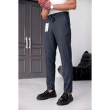 Ser Joven Erkek Antrasit Slim Fit Likralı Beli Lastikli Bağcıklı Yan Cep Jogger Kumaş Pantolon - 32