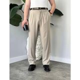 Ser Joven Erkek Bej Baggy Fit Rahat Kesim Pileli Kumaş Pantolon - XL