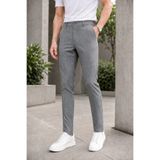 Ser Joven Erkek Füme Slim Fit Çizgili Likralı Yan Cep Bilek Boy Düz Kumaş Pantolon