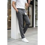 Ser Joven Erkek Füme Slim Fit Likralı Yan Cep Bilek Boy Düz Kumaş Pantolon - 29