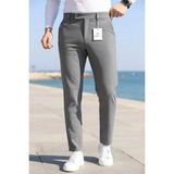 Ser Joven Erkek Füme Slim Fit Likralı Yan Cep Bilek Boy Düz Kumaş Pantolon - 40
