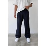 Ser Joven Erkek Lacivert Baggy Fit Rahat Kesim Pileli Kumaş Pantolon