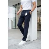 Ser Joven Erkek Lacivert Slim Fit Likralı Yan Cep Bilek Boy Düz Kumaş Pantolon - 29