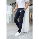 Ser Joven Erkek Lacivert Slim Fit Likralı Yan Cep Bilek Boy Düz Kumaş Pantolon - 36