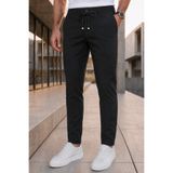 Ser Joven Erkek Siyah Rahat Kesim Beli Lastikli Bağcıklı Yan Cepli Jogger Kumaş Pantolon