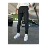 Ser Joven Erkek Siyah Slim Fit Likralı Düz Kumaş Pantolon