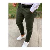Ser Joven Erkek Slim Fit Haki Pamuklu Chino Pantolon