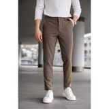 Ser Joven Erkek Slim Fit Kahverengi Likralı Keten Pantolon
