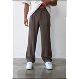 Ser Joven Erkek Vizon Baggy Fit Rahat Kesim Pileli Kumaş Pantolon - 2XL