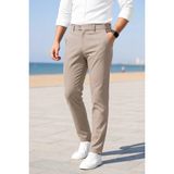 Ser Joven Erkek Vizon Slim Fit Likralı Yan Cep Bilek Boy Düz Kumaş Pantolon - 33