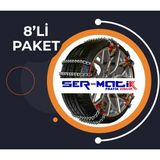 Ser-Matik Pratik Kar Zinciri 8'li Paket Mahmuzlu Takviyeli Zincir Sermatik