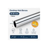 SER S1 Yuvarlak Krom Dolap Vestiyer Gardrop Askı Borusu 1 Metre