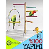 Ser Ticaret Kafes Üstü Kuş Eğlence Parkuru Doğal Ahşap Tünek St27