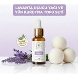 Sera Natura Lavanta Uçucu Yağı ve Yün Kurutma Topu Seti - Çok Renkli - 34x10