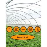 Sera Naylonu, 36 Aylık, 5 Katkılı, 350 Micron 10X2 Şeffaf Sera Örtüsü, Uv Dayanımlı, Ir, Ev, Ab, Ld