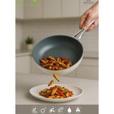 Sera Nova Yanmaz Yapışmaz Seramik Wok Tava 28 Cm – Beyaz