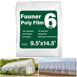 Sera Plastik, Fuuner 6 Mil 9 x 14 ft Şeffaf Sera Plastik Kaplama Ağır Hizmet Tipi, UV Dayanıklı Polietilen Yeşil Ev Plastik Filmi, Çiftlikler, Bahçe Kendin Yap için Sera Örtüsü