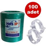 Sera Trend Has Sera Ipi ve Orijinal Bitki Klipsi Fide Bağlama Ipi 100 Adet Her Bitkiyle Uyumlu Şeffaf Bitki Klipsi - 1 Adet